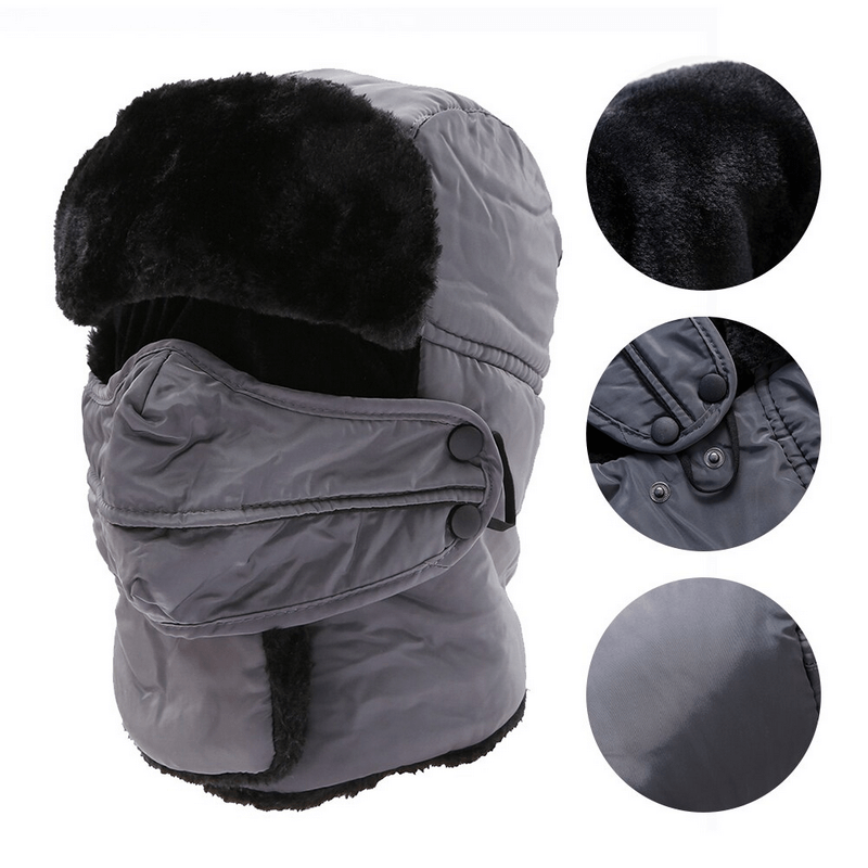 Winter windproof ski cap with earflap and closed neck, SF0953. Durable, unisex design for maximum warmth on the slopes.